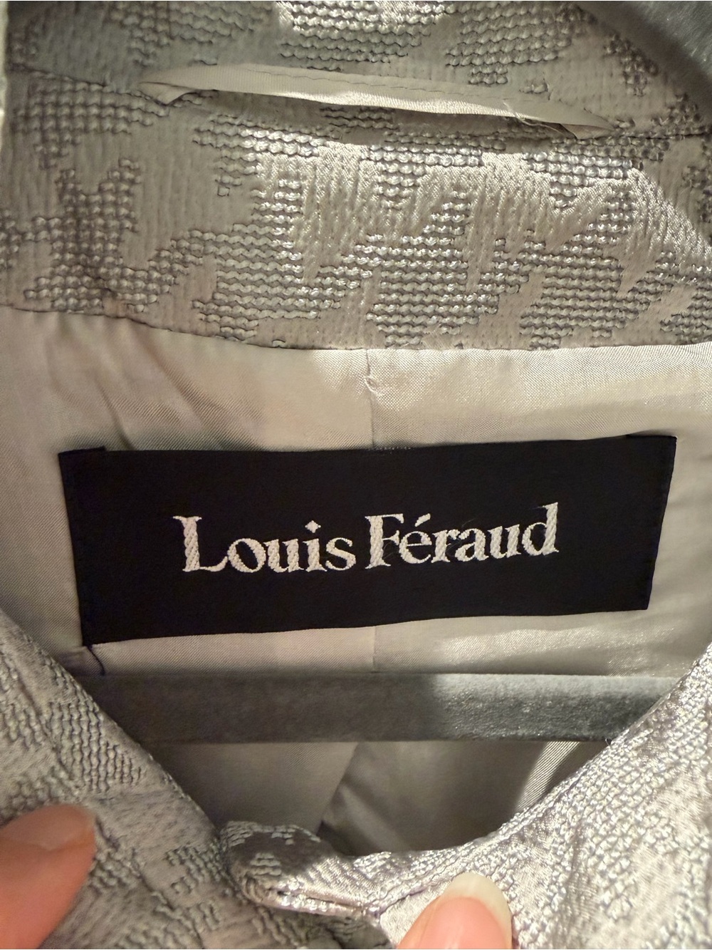 Vintage 90s Louis Féraud Deadstock Silk-Lined Houndstooth Skirt Suit - Picture 4 of 13